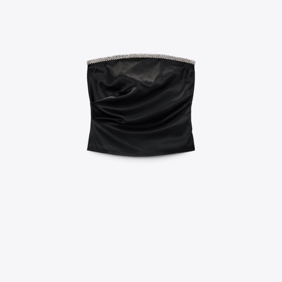 ZARA SHINY SATIN EFFECT TOP - Picture 1 of 9